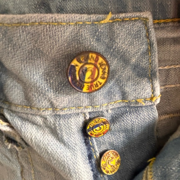 NWOT TRUE RELIGION LIGHT BLUE JEANS/SIZE 27US TALL/100%COTTON/FLARE/USA/LOW RISE - Picture 13 of 16